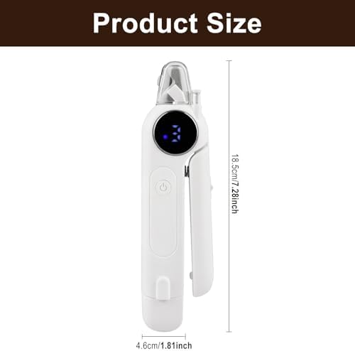 2-in-1 Dog Nail Clippers and Grinder, Electric Nail Trimmer for Small Medium Large Dogs and Cats with 3 Speeds, Rechargeable, Splash Guard & Safety Lock, Painless Grooming Tool (White) - Image 2