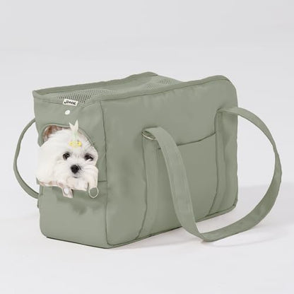 Pet Dog Casual Crossbody Bag, Hands-Free One Shoulder Soft Edged Pet Bag, Fully Open Sunroof Cover with Mesh Window and Large Front Pocket, Pet Carrier Purse for Small Dog Cat（Can Hold 10 Pounds） - Image 4