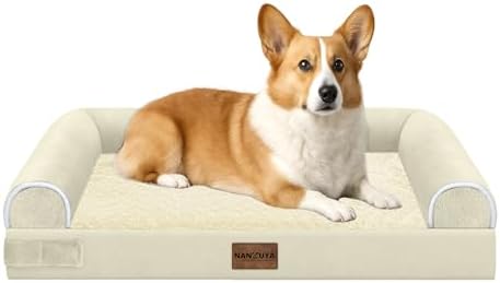 NANUYA Orthopedic Dog Bed for Medium Dogs, 30 x 20 Inch, Beige by Nanuya