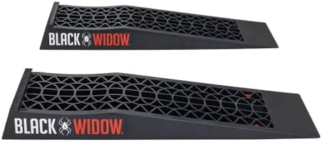 Low Car Ramps for Oil Change, 5,000 lb GAWR, 2.5" Lift, Black Widow by DiscountRamps