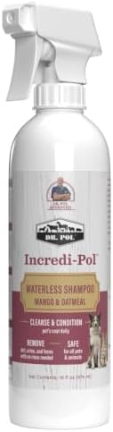 Dr. Pol Incredi-Pol Waterless Shampoo | Waterless Dog Shampoo & No-Rinse Pet Cleanser | Rinse Free Dog Shampoo for Smelly Dogs | Safe for All Pets & Animals | Mango/Oatmeal | 16 oz by DrPol