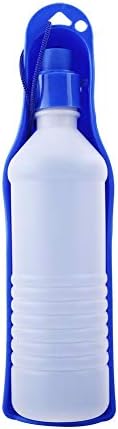 Pet Dog Travel Water Bottle Foldable Dog Water Dispenser Portable Dog Water Bottle with Drinking and Feeding Function(500ML-Blue) - Image 5