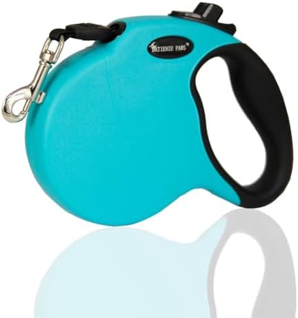 Retractable Dog Leash Hands-Free Adjustable Length 16ft with Safety Lock Durable Nylon Belt for Small Medium Large Dogs Easy Walk Training Portable Dog Leash Blue L by Unknown