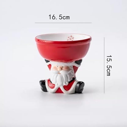 Christmas Ceramic Raised Cat Bowl Elevated Dog Bowls Cat Food Bowl Medium Water and Food Dish Xmas Decor Indoor, Microwave and Dishwasher Safe - Image 3
