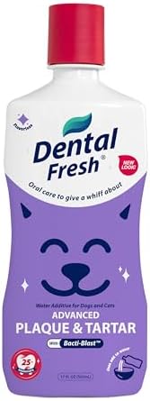 Dental Fresh Advanced Plaque & Tartar Water Additive for Dogs & Cats, 17 oz by DentalFresh