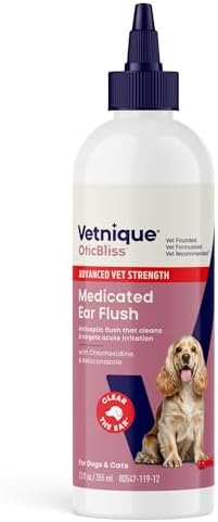 Vetnique Oticbliss Chlorhexidine Dog Ear Flush & Cleaning Wipes Bundle - Image 2