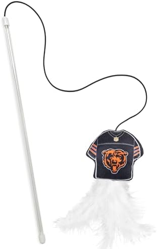 Pets First NFL Chicago Bears Team Jersey Wand with CAT NIP, Cat Toy Jersey Shaped Plush Teaser Toy for Cats & Kittens - Interactive Pet Toy for Play & Exercise by PETSFIRST