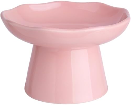 6" Elevated Cat Bowls,Ceramic cat Food Bowl, Pink, 1-Pack by KITCHENLESTARaddsmorebeautifulcolourstoyourlife