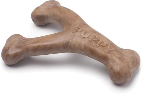Benebone Puppy Wishbone Dog Chew Toy, Made in USA, Real Bacon Flavor, Small by Benebone