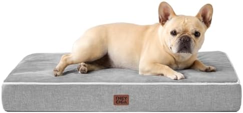 EHEYCIGA Medium Memory Foam Dog Crate Bed Washable, 30x20Inch, Grey by EHEYCIGA