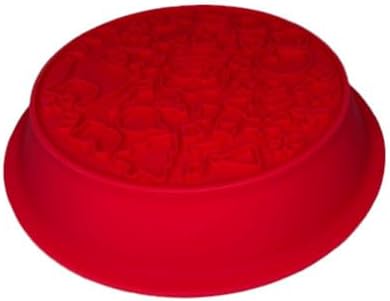 Snowman/Christmas 2-in-1 Silicone Slow Feeder & Licking Mat - BPA Free, Dishwasher Safe, 500ml Capacity, Perfect for Dogs & Cats (Christmas Red)