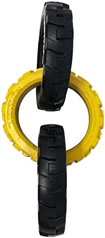 Tonka Rubber 3-Ring Tug Dog Toy, Lightweight, Durable and Water Resistant, 7.5 Inches, for Medium/Large Breeds, Single Unit, Yellow/Black - Image 6