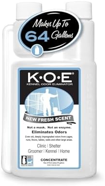 Odorcide K.O.E Kennel Odor Eliminator Concentrate, Fresh Scent, 16 oz - Non-Enzymatic Formula for Cages, Runs, Home and Kennel Use by Odorcide