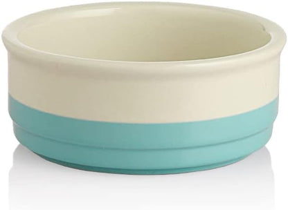 Sweejar Ceramic Dog Bowls, Dog Food Dish for Small Dogs and Cat, Heavy Duty Porcelain Pet Bowl for Canned Food and Water 17 Fl Oz （Turquoise）