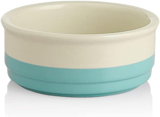 Sweejar Ceramic Dog Bowls, Dog Food Dish for Small Dogs and Cat, Heavy Duty Porcelain Pet Bowl for Canned Food and Water 17 Fl Oz （Turquoise）