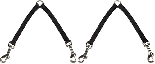 Guardian Gear Nylon 2-Way Small Dog Coupler with Nickel-Plated Swivel Clip, 4", Black (Pack of 2) by Guardian+Gear