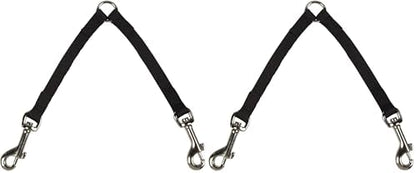 Guardian Gear Nylon 2-Way Small Dog Coupler with Nickel-Plated Swivel Clip, 4", Black (Pack of 2) by Guardian+Gear