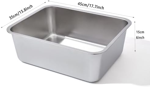 Stainless Steel Litter Box, High Sided Large Metal Cat Litter Box - Image 2