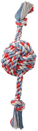 Mammoth Pet Products Flossy Chews Color Monkey Fist Ball with Rope Ends, Large, 18-Inch, multi (20096F) by MammothPetProducts