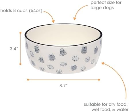 Pearhead Ceramic Dog Bowl Extra Large 8 Cup - Image 4