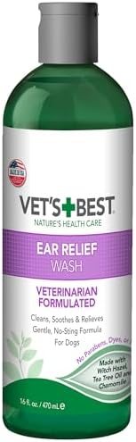 Vet's Best Dog Ear Relief Wash, No-Alcohol, Wax Control, No-Sting, 16 oz by VetsBest