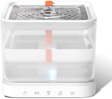Wireless Cat Water Fountain,3L/101oz Cat Water Fountain for Cats Indoor,4000mAh Battery Operated Pet Water Fountain,Cat Fountain with Stainless Steel Tray,BPA-Free(P08F) by Jzlapro