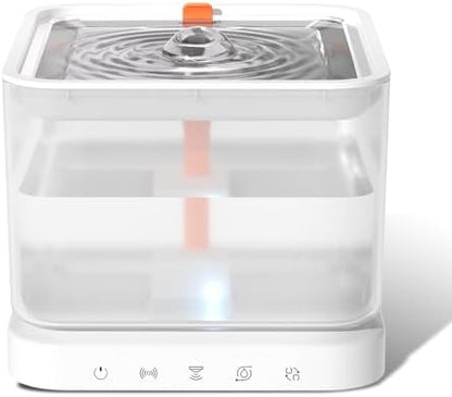 Wireless Cat Water Fountain,3L/101oz Cat Water Fountain for Cats Indoor,4000mAh Battery Operated Pet Water Fountain,Cat Fountain with Stainless Steel Tray,BPA-Free(P08F) by Jzlapro