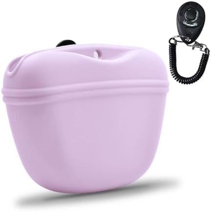 AUDWUD Silicone Dog Treat Pouch with Clicker Magnetic Closure Secure Clip by AUDWUD