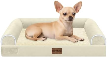 NANUYA Orthopedic Dog Bed for Small Dogs, 24 x 16 Inch, Beige by Nanuya