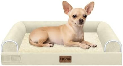 NANUYA Orthopedic Dog Bed for Small Dogs, 24 x 16 Inch, Beige by Nanuya