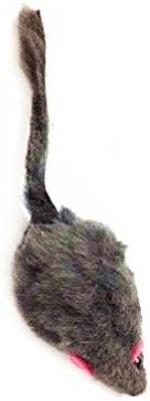 emours 12 Piece Pack Rattle Furry Mice Cat Toy Realistic Fur Mice Toys, Grey - Image 3