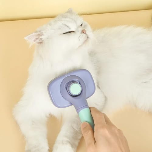 One for Pets 360-degree Rotating Head Self-Cleaning Dog&Cat Slicker Brush, Cat Brush with Release Button, Indoor Cats Shedding, for Cat and Dog Grooming (Green & Orange) - Image 6