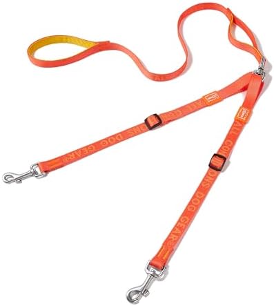 HOWGO Double Dog Leash,Tangle-Free 360 Swivel(Orange, Std M-L w.Handle) by HOWGO