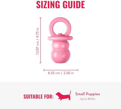 KONG Puppy Binkie, Natural Rubber Teething Toy, for Small Puppies, Pink - Image 3
