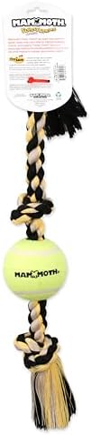 Mammoth Flossy Chews Color 3 Knot Tug w/Large Tennis Ball – Premium Cotton-Poly Tug Toy for Dogs – Interactive Dog Tug Toy – Rope Dog Toy with Tennis Ball for Large Dogs - 24” - Image 4