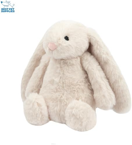 Best Pet Supplies Bunny Buddy Squeaky Plush Dog Toy - Beige & Gray - Image 2