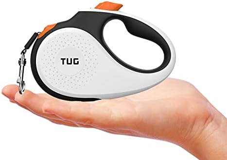 TUG Tiny Retractable Dog Leash, 10 ft (Extra Small, White/Orange) - Image 2