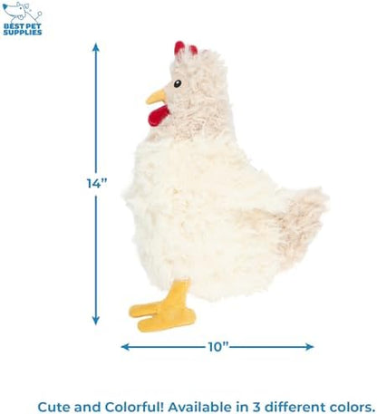 Best Pet Supplies Interactive Squeaky Dog Chew Toy, Ideal Dog Toys for Chewers, Small, Medium & Large Dogs, and Fetch Lovers - Crinkle Chicken (Brown, Beige, Wine Red), Large - Image 6