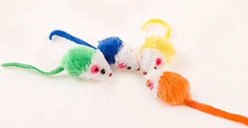 Play Fur Mice Cat Toys – Mixed Bag of 10 Play Mice with Rattling Sounds – 4 Color Variety Pack of Catnip Toy - Image 3