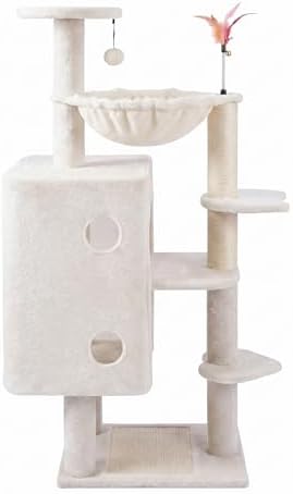 HUITREE 45in Cat Tree Tower with Big Condo for Indoor Cats,Cat Tower with Scratching Post,Scratching Board and Cat Toys,Multi-Level,Small Space,Transformer Cat Tree (338B) - Image 2
