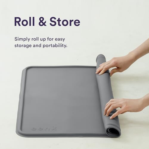 Pee Pad Tray Holder for Dogs - Fits Up to 25 x 25 in. Square Potty Training Pads No Spill Raised Lip High Edge Silicone Mat, Extra Thick and Non-Slip for Indoor Floor Protection (Large, Grey) | eenk - Image 5