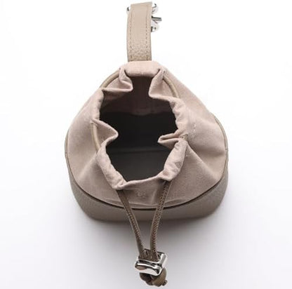 Dog Treat Pouch for Training - Wide Opening & Drawstring Closure, Hands-Free Waist Bag with Belt Clip/Carabiner, Portable Pet Snack Holder for Walking, Hiking (Beige) - Image 3