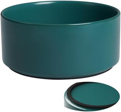 Ceramic Dog Bowls, Non Slip Dog Food and Water Bowl with Silicone Base, Heavy Pet Feeding Bowl for Small, Medium, and Big Dogs (Green, 6 Inches) by Kitwinney