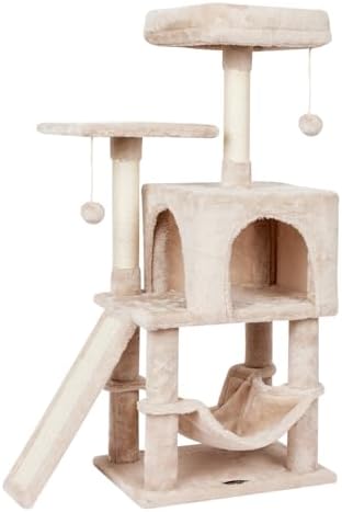 Cut Cat Tree Cat Tower Condo with Hammock Kittens Scratching Post Beige by MIAOPAWbabycarriersnuggleupandultraSoft