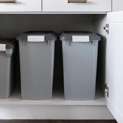 IRIS USA Dog Food Storage Container, 2-Pack, Up to 30 lbs, Gray/Dark Gray - Image 3
