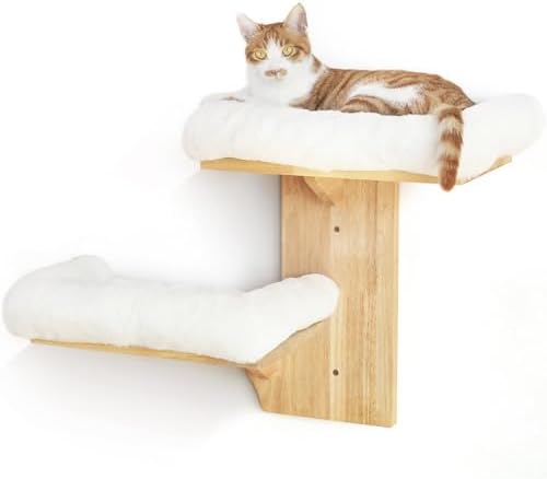 FUKUMARU Cat Wall Shelves, 2 Platform with Soft Cushion Perch by FUKUMARU