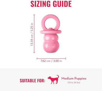 KONG Puppy Binkie, Natural Rubber Teething Toy, for Medium Puppies, Pink - Image 3