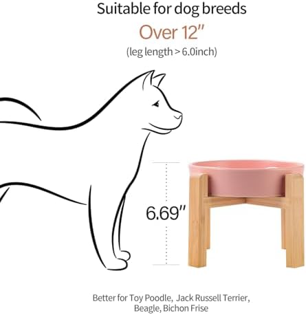 Pink Ceramic Slow Feeder Dog Bowl for Small and Medium Breed,Elevated/Raised 6.1 in Slow Feeding Bowl,Puzzle Dog Food Bowl for Fast Eater,Maze Dish for Fast Eater - Image 5