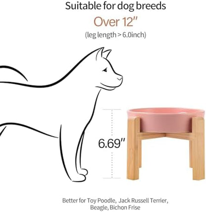 Pink Ceramic Slow Feeder Dog Bowl for Small and Medium Breed,Elevated/Raised 6.1 in Slow Feeding Bowl,Puzzle Dog Food Bowl for Fast Eater,Maze Dish for Fast Eater - Image 5