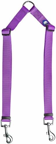 Blueberry Pet Essentials Durable Classic Double Dog Leash Coupler, Dark Orchid, Small, Dual Walking & Training Leashes for Two Dogs by BlueberryPet